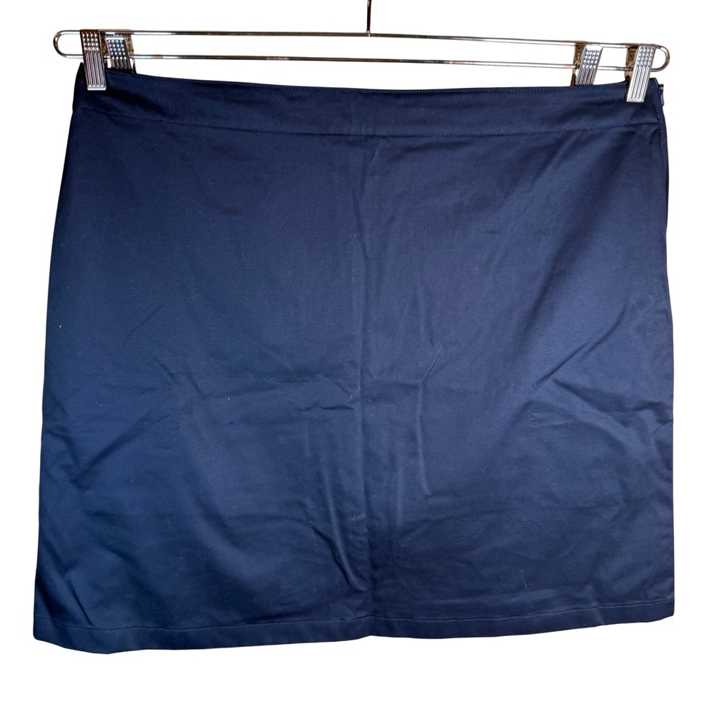 Lands' End Pencil Skirt Women 18W Navy Blue Side Zip Twill Office Career Classic